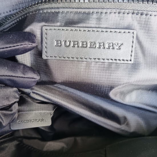 2024.03.09 P730 [Top of the line Original] Burberry New Nylon Embroidered Backpack! The original quality TB series men's and women's shoulder backpack is made of waterproof fabric with a top layer of cowhide material. The TB pentagram embroidery perfectly