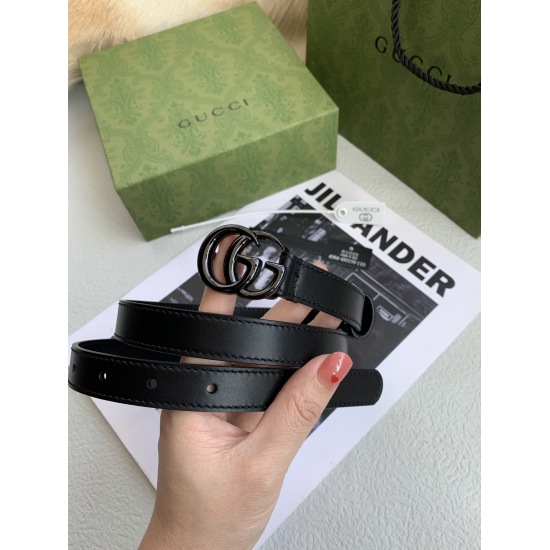 Gucci. Gucci Full Package Special Container Goods Classic Belt with Double Sided Head Layer Cowhide Belt Body and Vacuum Electroplated Button Head, 【 Width cm 2.0/3.04.0 】 Available for Selection, Fitted and Versatile!
