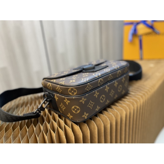 20231125 internal price P570 top-level original order [exclusive real time model number: M45806] S Lock messenger bag is made of Monogram Macassar canvas, and the new lock is inspired by George Vuitton's hard box lock designed in 1886. The special finishi