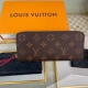 20230908 Louis Vuitton] Top of the line exclusive background M60742 Purple Red Size: 19.5x 9.0x 1.5 cm Clemence wallet, compact but full capacity, made of exquisite and durable Monogram canvas material. The bright lining and leather zipper showcase women'