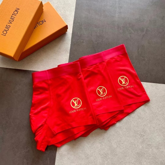 2024.01.22 Red and bustling 2022! High quality! First choice for gift giving! Louis Vuitton LV Classic Fashion Men's Underwear! Foreign trade foreign orders, original quality, seamless cutting technology, scientific matching of 91% modal+9% spandex, silky