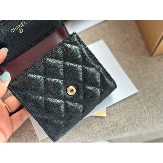 2023.09.03 160 box of Xiaoxiangjia caviar wallet Chanel classic short wallet ⚠️ Full skin inside and outside! ⚠️ Head layer cowhide! A daily outing with enough change and card! (The packaging is very high-end) ❤️）