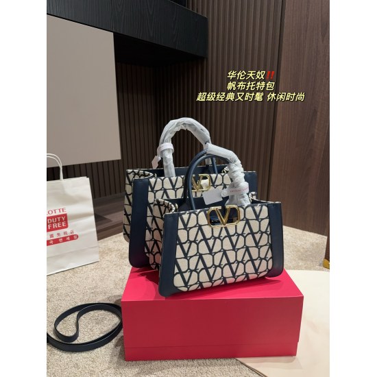 2023.11. 10 large P235 folding box ⚠️ Size 35.22 Small P215 Folding Box ⚠️ Size 28.18 Valentino Canvas Tote Bag Super Classic and Fashionable Surprise Versatile and Exquisite Everyday Outgoing