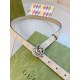 Gucci 659418 FABY3 Fine Beige Supreme PVC Old Flower Imported Calfskin Apricot Bottom Width 2.0cm Vintage GG Swivel Buckle Double Sided/Cuttable