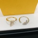 20240411 BAOPINZHIXIAOFendi FF Full Diamond Letter Jewelry Fashion Tycoon 2-in-1 Ring Single 15