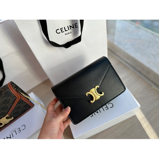 2023.10.30 205 Box size: 20 * 14cm Celine Arc de Triomphe envelope bag 22ss New products are not allowed, you don't know! Presbyopia ✔️ black ✔️