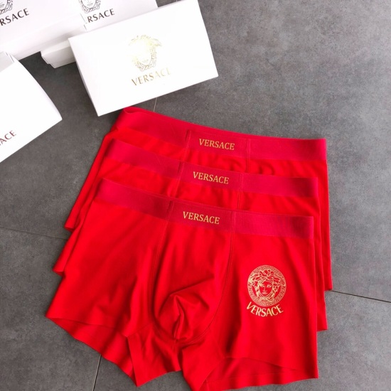 2024.01.22 Boutique! Red and fiery gifts are great! A must-have item! Versace Classic Medusa Collection! Fashionable men's underwear! Exquisite hot stamping logo! Foreign trade foreign orders, original quality, seamless cutting technology, scientific matc