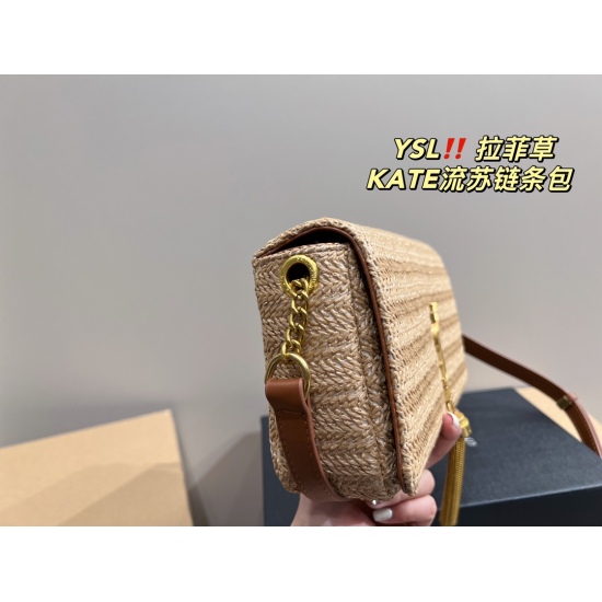 2023.10.18 P185 folding box ⚠️ Size 26.13 Saint Laurent Lafite Grass Tassel Chain Bag KATE has a perfect appearance and can be easily controlled in any style. It is a must-have for beauty collection
