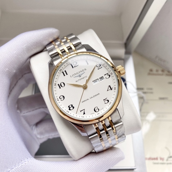 20240408 White shell 450, Gold shell 470, Steel strip+20. 【 Classic Upgrade Elegant Hot Selling 】 Longines Men's Watch Fully Automatic Mechanical Movement Mineral Reinforced Glass 316L Precision Steel Case Precision Steel Band Minimalist Style Business an
