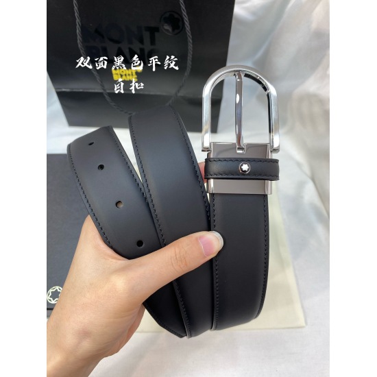 Montblanc Marlboron is 3.5cm wide and features a top layer of high-quality cowhide needle style buckle for free cutting of business and leisure belts