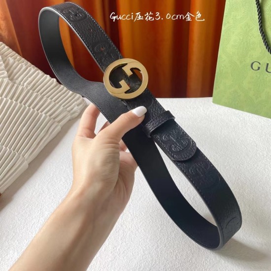 2023.08.24 3 cm wide, this belt is meticulously crafted with GG leather, showcasing the brand's logo with a highly sophisticated style, creating an accessory that combines classic elements with modern essence. The circular interlocking double G belt buckl