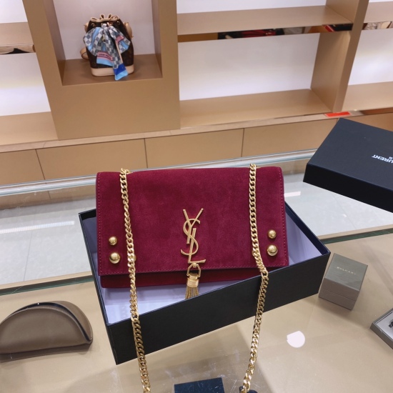 Special offer on October 18, 2023: 155 YsL/Saint Laurent ♥️         KATE series counter new synchronous top layer suede purchase original order quality old selection version 1:1 logo hardware show new limited edition size 24.5.14 cm sealed packaging