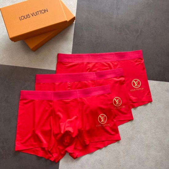 2024.01.22 Red and bustling 2022! High quality! First choice for gift giving! Louis Vuitton LV Classic Fashion Men's Underwear! Foreign trade foreign orders, original quality, seamless cutting technology, scientific matching of 91% modal+9% spandex, silky