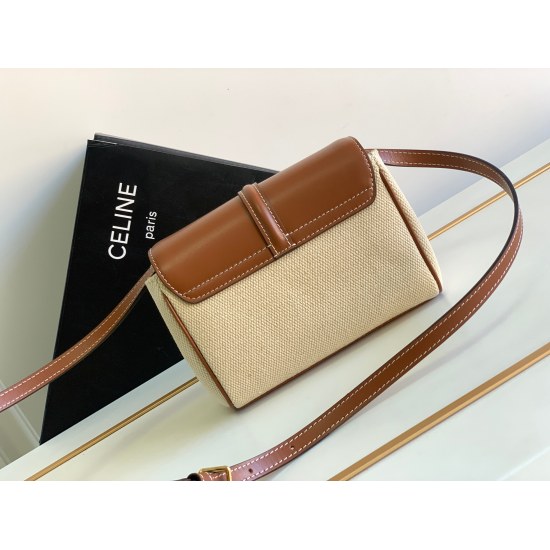 20240315 P750173s Spring New Product | CELIN * SOFT 16 Mini Fabric Smooth Cow Leather Handbag # mini soft 16 # Brand new super cute crossbody mini soft 16 is not only cute but also practical~Paired with adjustable shoulder strap design, single shoulder cr