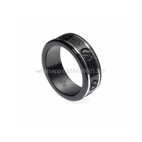 2023.07.23 Gucci Line Double G Black/White Ceramic Ring, freshly made