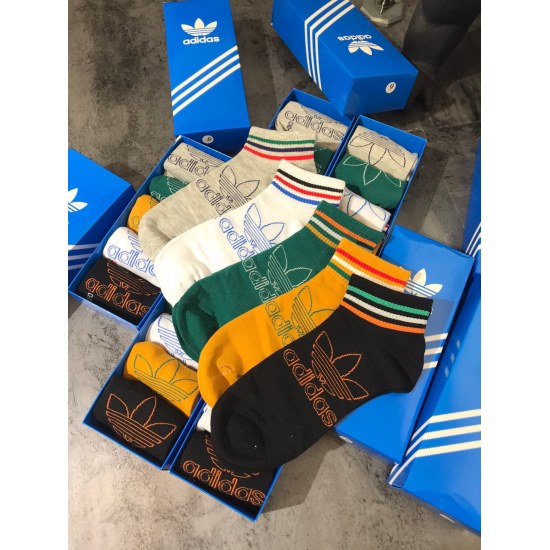 2024.01.22 Adidas (Adidas Clover) ☘️） Synchronized new products at the counter [color] [color] Pure cotton quality [good] Comfortable and breathable to wear [social society] One box of 5 pairs in
