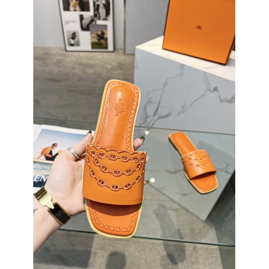 2023.07.16 Ex factory price Hermes Hermès Extra pig nose sandals are fashionable and versatile, super comfortable, and every detail is perfect size: 35-40