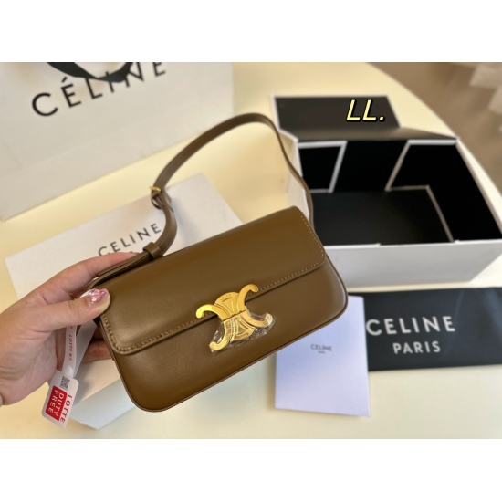 2023.10.30 P200 (Folding Box) size: 2010 Celine Celine New Triumphal Arch One Shoulder Crossbody Bag Classic Triumphal Arch Logo, Shoulder Strap: Adjustable length~Upper body exquisite feeling unbeatable, one second fairy ♀️ Enough capacity for daily comm
