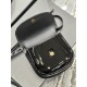 20231128 Batch: 610 [NEW] Black gold buckle patent leather_ Y Home has launched a brand new saddle shaped bag, with a round and compact appearance that is simple and stylish. It is made of glossy patent leather cowhide, and the gold logo logo buckle is pa