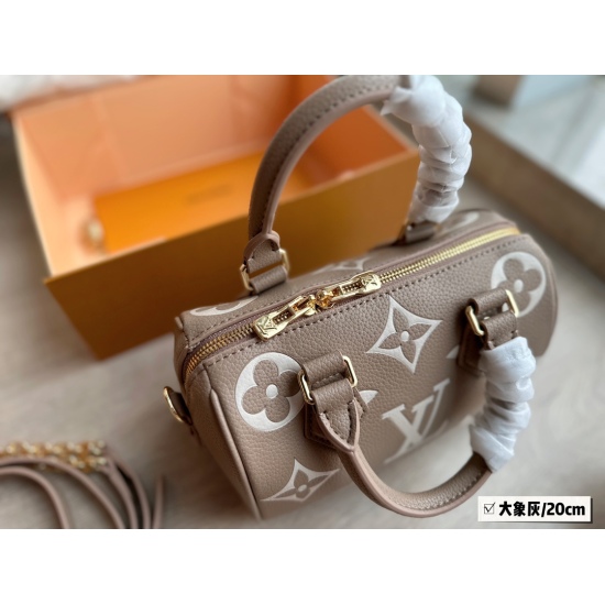 2023.10.1 205 New (with box) size: 20 * 14cm L Home ss23 Speedy 20 Let's Experience the Joy of Elephant Grey~Carrying a Small Bag Really Loved Love~ ⚠ Elephant Grey is very high-end! Search: Lv nano