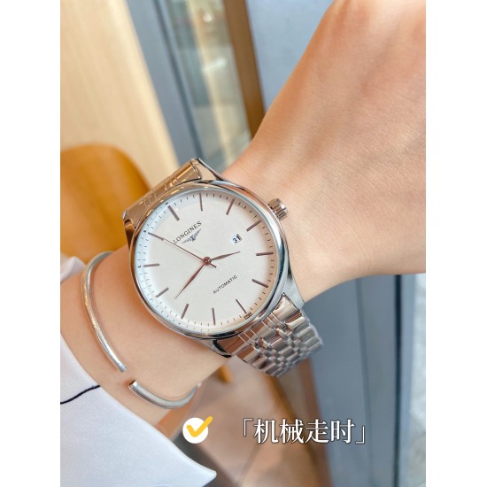 20240408 180 Langqin New Langqin Classic Popular Men's Mechanical Watch, with a simple and elegant overall design, suitable for casual and business wear. The dial diameter is 40mm and the thickness is 11.5mm. It is paired with a quartz movement for mechan