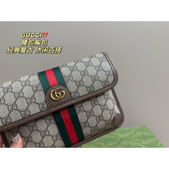 2023.10.03 P195 complete packaging ⚠ Size 24.16 Kuqi GUCCI Waistpack Chest Bag Super Classic, Fashionable and Unexpected Versatile, Durable, Exquisite, Daily Outgoing