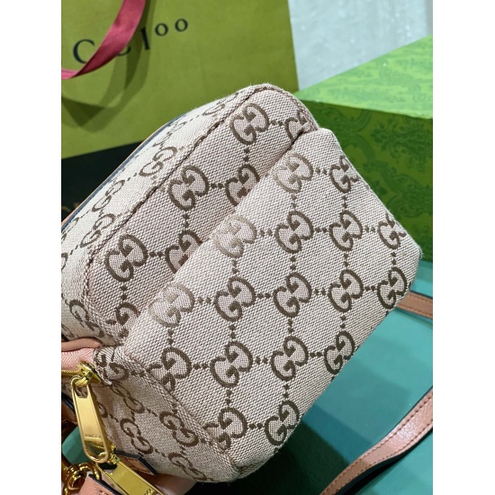 Real shot of Gucci! 739701 Pink Cloth • Pink Pig Pattern~Size: W 14x H 19x Side W 12, Shipping!