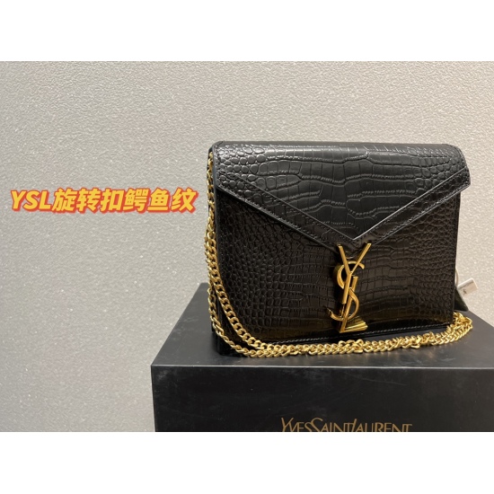 2023.10.18 Crocodile Pattern P255 Folding Box ⚠️ The size 22.16 Saint Laurent Mailman Bag is super beautiful with a rotating buckle and a stunning upper body! A super fragrant one must be included!