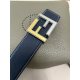 20231004 FENDI (Fendi) Counter Same Style Double Ring Front and Back Belt FF Button Buckle Double Color Cuoio Romano Leather Material Black Enamel Metal Finish Fashion Classic Selection Versatile Style - Width 4.0cm