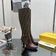 20230923 P5302023 Counter Show New FENDI Hollow Thick Heel Boots with Two Types of Fabrics: Super Hot, Exclusive Moulded Hollow Heel Design with Extremely Unique FENDI Home has never disappointed us, sexy and with ★ Original Cowhide, Inner Water Dyed Shee