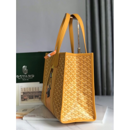 20240320 P800 [Goyard Goya] New Fadou Handheld Shopping Bag, Villette Tote Bag, Limited Edition Graffiti Edition. The feature of this series is that the bag has a dedicated reading bulldog pattern on the body. This bag has an excellent capacity. It is a v