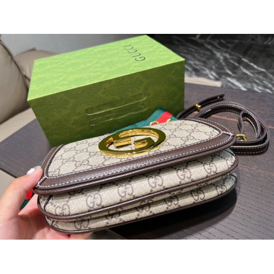 2023.10.03 P180 with folding box ⚠️ The size 22.13 Kuqi circular interlocking double G crossbody bag, Gucci Blondie, is too textured to be grasped by the full retro feeling