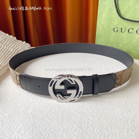 On August 7th, 2023, Gucci's classic face is imported with original factory embossing and a high-quality steel buckle with a width of 4.0 Cm. It is a classic and timeless style, fashionable and versatile