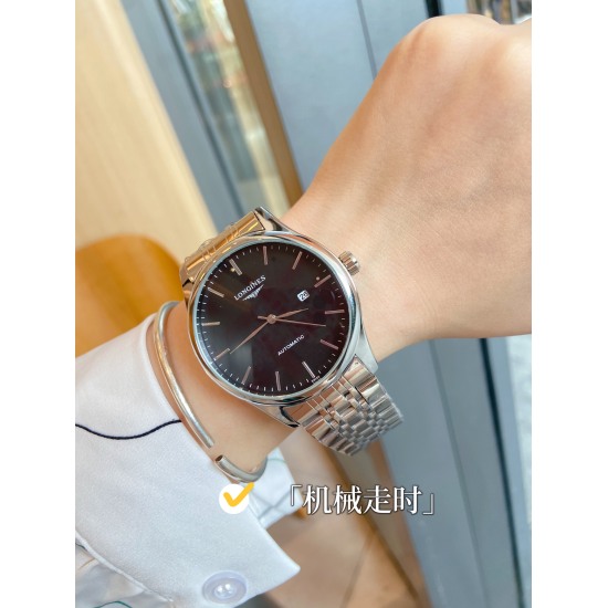 20240408 180 Langqin New Langqin Classic Popular Men's Mechanical Watch, with a simple and elegant overall design, suitable for casual and business wear. The dial diameter is 40mm and the thickness is 11.5mm. It is paired with a quartz movement for mechan
