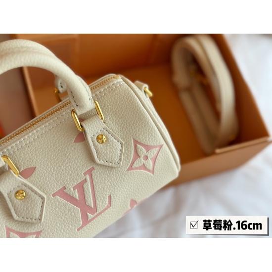 2023.10.1 190 New (with box) size: 16 * 10cm L Home ss2022 Speedy Nano Let's Feel the Joy of Nano~Carrying a Small Bag Really Loved Love~ ⚠️ Cream Strawberry Search: Lv nano