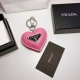 20240401 100PRADA (Prada) This year's Prada is simply the latest hot selling triangular keychain and a must-have item. Buy it early, wear it early, and go out on the street~It looks great! Super Versatile Utilization Rate Full Score Lisa, Same Western Sty