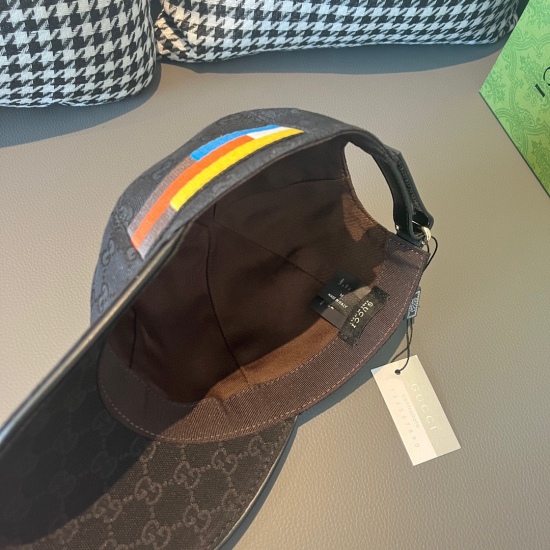 2023.07.22 batch Gucci (Gucci) new original Baseball cap, embroidered on the north! Counter 1:1, imported canvas+top layer cowhide, popular for purchasing on behalf of men and women, versatile and of excellent quality! Basic head circumference 56, adjusta