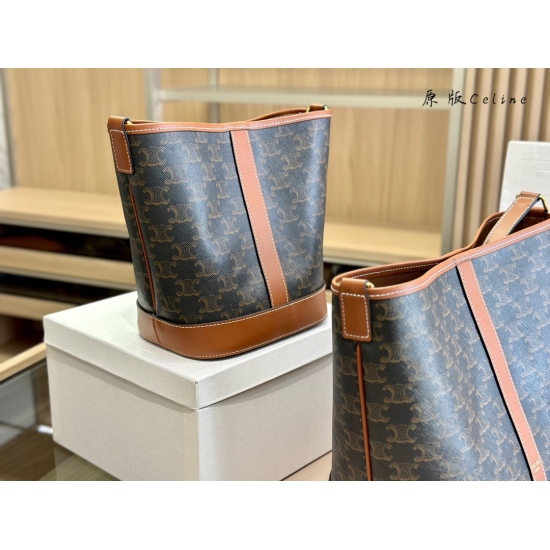 2023.10.30 205 195 Gift Box Size: 25 * 27cm (large) 18 * 22cm (small) Celine Bucket Bag Celine has always been fond of vintage bags, which are durable and have a retro printing pattern with a high aesthetic value and artistic atmosphere