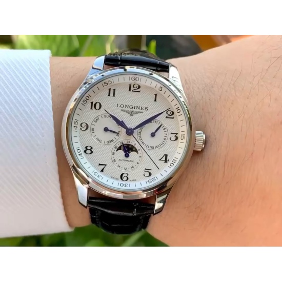 20240408 520. Latest Exclusive Recommendation: Longines ‼️ The Master Craftsman series features a six needle lunar phase wristwatch that exudes simplicity, elegance, and composure! 1. The size of the watch is 40X12 millimeters. Sword shaped Chinese watch 