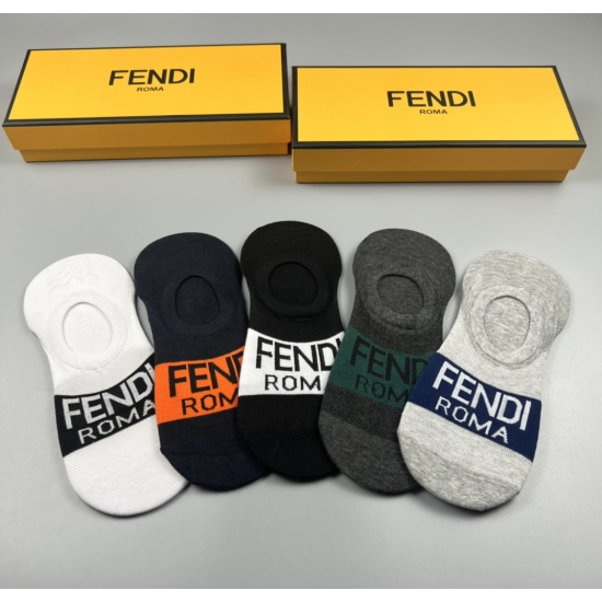 2024.01.22 Explosive Street New Shipment FENDI (Fendi) 2022 Latest Invisible Socks O-shaped Design Will Not Drop Heel [Smart] Dominant, Fashionable, Pure Cotton Quality [Social] Comfortable and Breathable on the Foot, Available in Stock