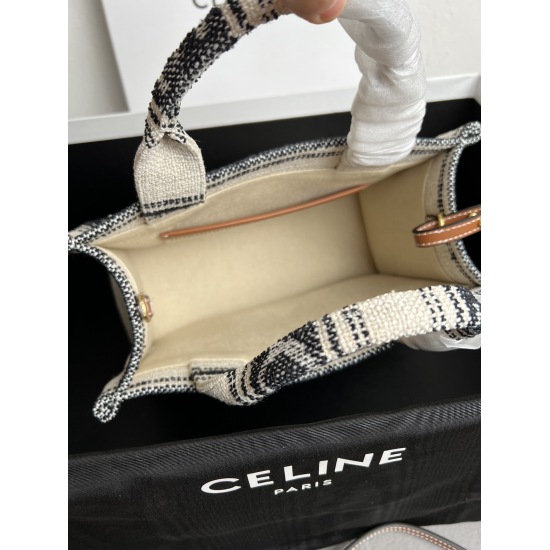 20240315 P770 CELIN-E 23s Summer | CABAS THAIS Small Triumphal Arch Printed Fabric Cow Leather Handbag Small Tote New | New Color Matching Super Beautiful~Triumphal Arch Printed Fabric echoes Cow Leather Triumphal Arch, creating a fresh texture in spring 