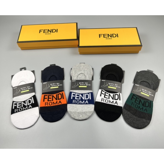 2024.01.22 Explosive Street New Shipment FENDI (Fendi) 2023 Latest Invisible Socks O-shaped Design Will Not Drop Heel [Smart] Dominant, Fashionable, Pure Cotton Quality [Social] Comfortable and Breathable on the Foot, Available in Stock