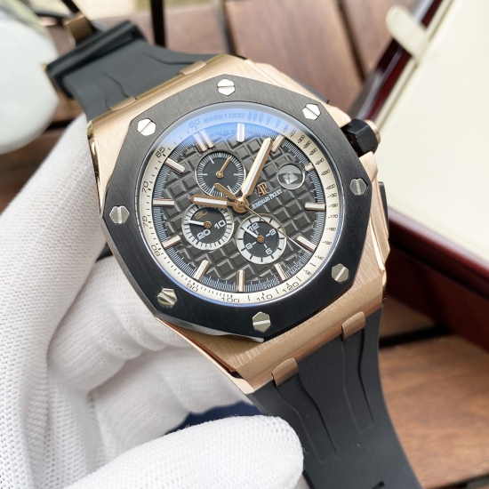 20240408 White Shell 640, Rose Gold 660. Elegant, exquisite, classic and domineering, the Airbnb AP men's watch is fully automatic with a mechanical movement, mineral reinforced glass 316L stainless steel case, genuine leather strap, fashionable, casual, 