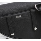 20231126 530 Dior Men's Saddle Bag with Authentic Matching Box Model: 1ADPO191 (Black Full Leather) Beige and Black Oblique Printed Interior Decorated with 