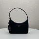 On March 12, 2024, the latest popular leather shoulder strap Hobo bag from the original order of 350 special grade 450 Prada, model: 1NE204, is made of imported original parachute fabric, hand held cross grain cowhide, lightweight and practical Hobo under