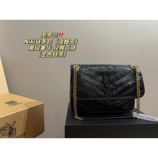 2023.10.18 Gold Chain P255 Complete Package ⚠️ Size 28.17 Saint Laurent Niki Chain Bag (Oil Wax Leather) Cool and understated Luxury Ultimate Beauty, Perfect Beauty Girl is You
