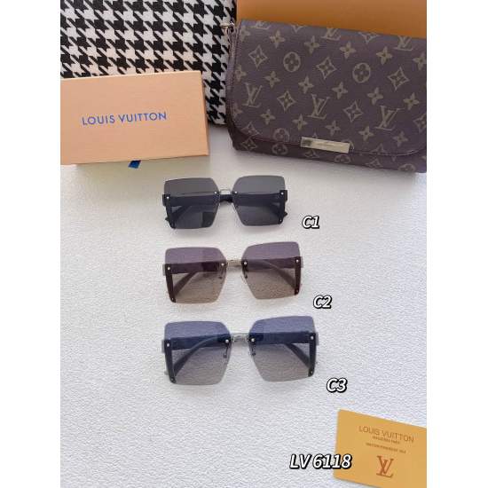 20240330 Brand: LV (with or without logo light plate) Model: 6118 # Description: Women's sunglasses: high-definition nylon polarizing lenses Classic four leaf clover element retro style live broadcast style
