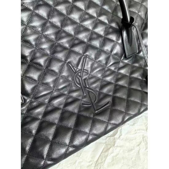 20231128 1330 [Original Leather] 2023 New Travel Bag, ES Quilted Leather Travel Bag Large Travel Bag, Made of Organic Cotton, Decorated with Classic YSL Logo Embroidery, Featuring Top Handle, Padlock and Detachable Leather Bag. Men's universal style, esse