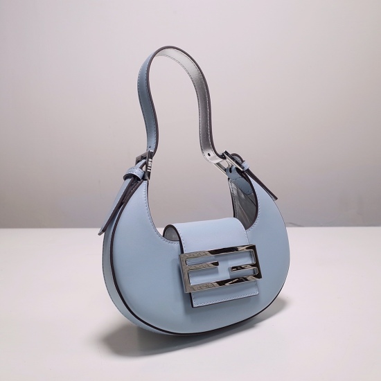 2024/03/07 p830 [FENDI Fendi] New Cookie Mini Crescent Bag, made of imported leather material, decorated with FF buckle. Inner lining with inner compartment and gold metal parts. The handbag is equipped with an adjustable strap that can be held by hand. M