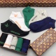 2024.01.22 Comes with a special cabinet packaging LV (Louis Vuitton) 2022 New Short and Medium Style Stacked Socks and Socks! A box of five pairs, synchronized stockings and socks at the counter, a must-have for trendsetters and a great match for big bran
